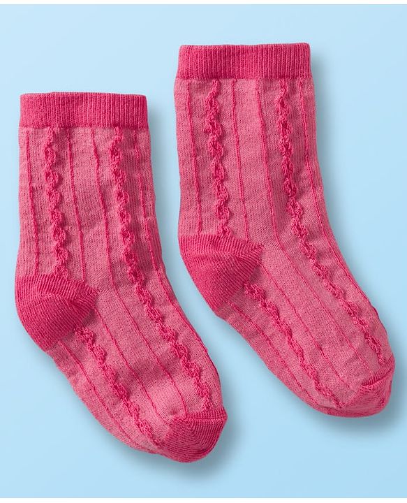 Cute Walk by Babyhug Non Terry Cotton Knit Ankle Length Anti Bacterial Socks With Polka Dots & Floral Design Pack Of 3 - Multicolour