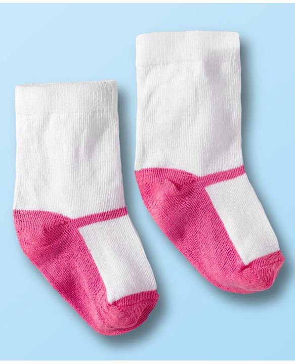 Cute Walk by Babyhug Non Terry Cotton Knit Ankle Length Anti Bacterial Socks With Floral Design Pack Of 3 - Multicolour