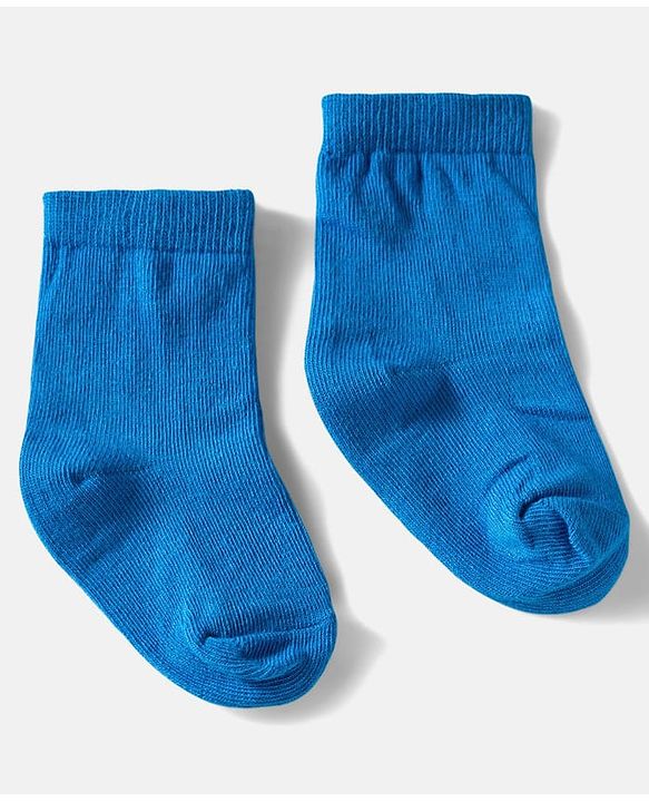 Cute Walk by Babyhug Ankle Length Anti Bacterial Socks with Diamond Design Pack of 3 - Blue & White