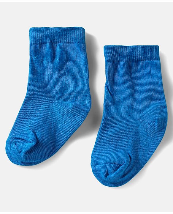 Cute Walk by Babyhug Ankle Length Anti Bacterial Socks with Diamond Design Pack of 3 - Blue & White