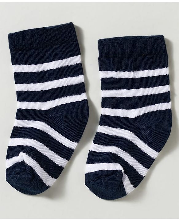 Cute Walk by Babyhug Non Terry Knit Ankle Length Anti Bacterial Striped & Lion Designed Socks Pack of 3 - Multicolor