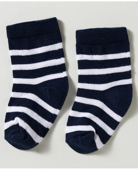 Cute Walk by Babyhug Non Terry Knit Ankle Length Anti Bacterial Striped & Lion Designed Socks Pack of 3 - Multicolor