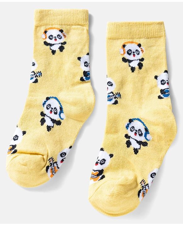 Cute Walk by Babyhug Ankle Length Anti Bacterial Socks with Panda Design Pack of 3 - Multicolour