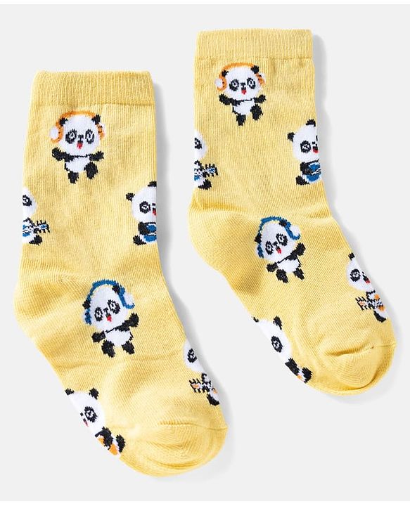 Cute Walk by Babyhug Ankle Length Anti Bacterial Socks with Panda Design Pack of 3 - Multicolour