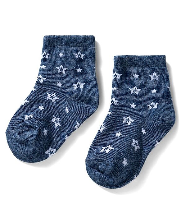 Cute Walk by Babyhug Ankle Length Anti Bacterial Socks with Star Design Pack of 3 - Navy
