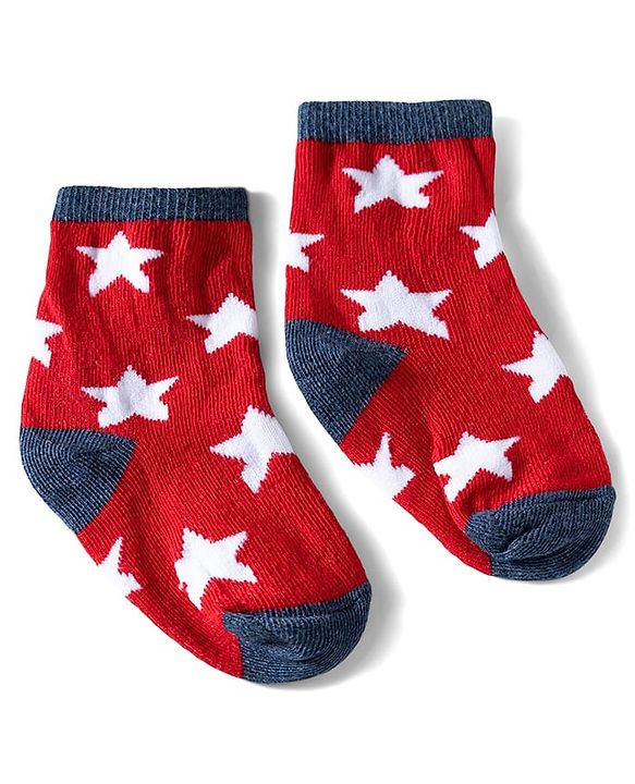 Cute Walk by Babyhug Ankle Length Anti Bacterial Socks with Star Design Pack of 3 - Navy