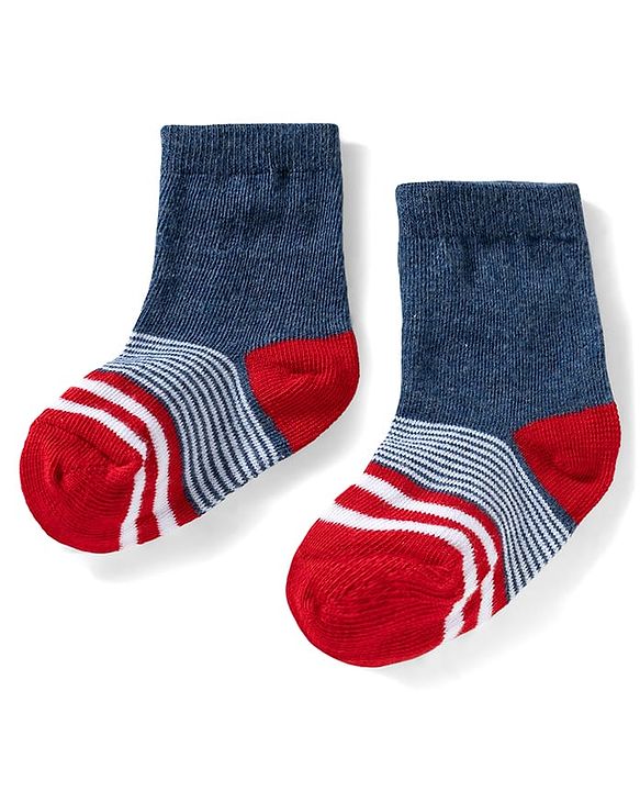 Cute Walk by Babyhug Ankle Length Anti Bacterial Socks with Star Design Pack of 3 - Navy