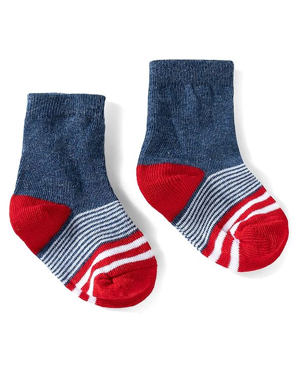 Cute Walk by Babyhug Ankle Length Anti Bacterial Socks with Star Design Pack of 3 - Navy