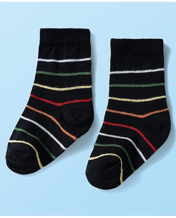 Cute Walk by Babyhug Ankle Length Anti Bacterial Socks with Dino Design Pack of 3 - Black & White