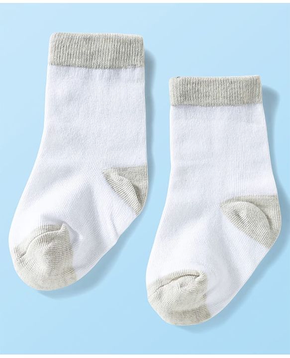 Cute Walk by Babyhug Ankle Length Anti Bacterial Socks with Dino Design Pack of 3 - Black & White