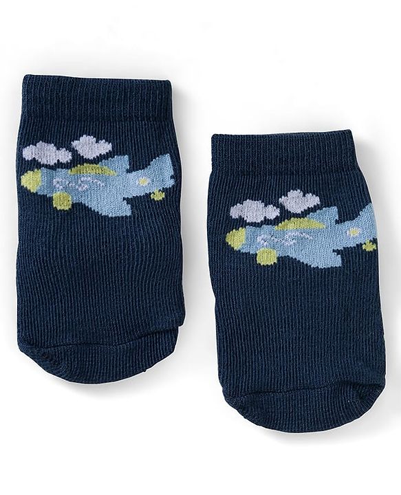 Cute Walk by Babyhug Ankle Length Anti Bacterial Socks with Vehicle Design Pack of 3 - Multicolour
