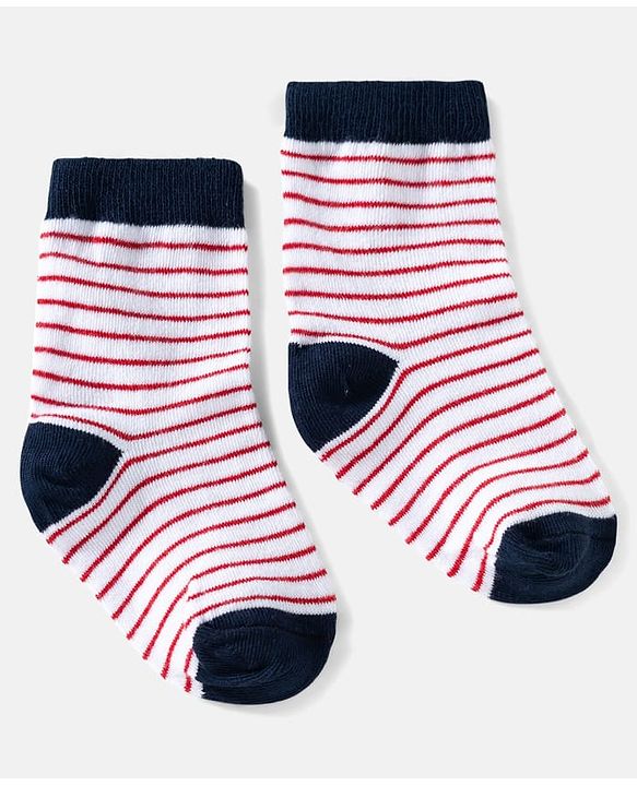 Cute Walk by Babyhug Ankle Length Anti Bacterial Socks with Boat Design Pack of 3 - Navy & White