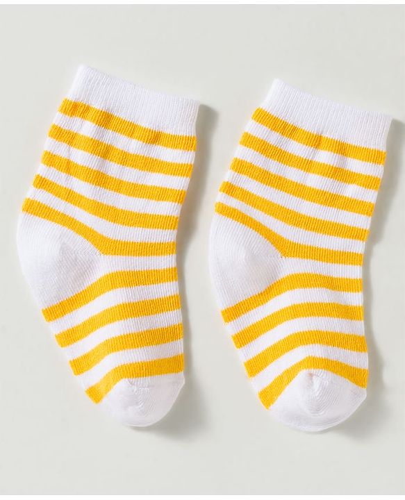 Cute Walk by Babyhug Non Terry Knit Ankle Length Anti Bacterial Striped & Dino Designed Socks Pack of 3 - Multicolor