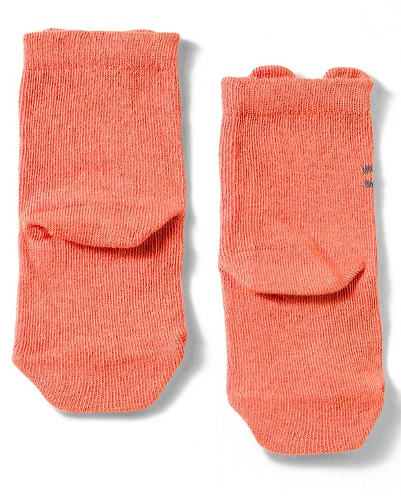 Cute Walk by Babyhug Non Terry Cotton Knit Ankle Length Anti Bacterial Socks With Animal Design Pack Of 3 - Multicolour
