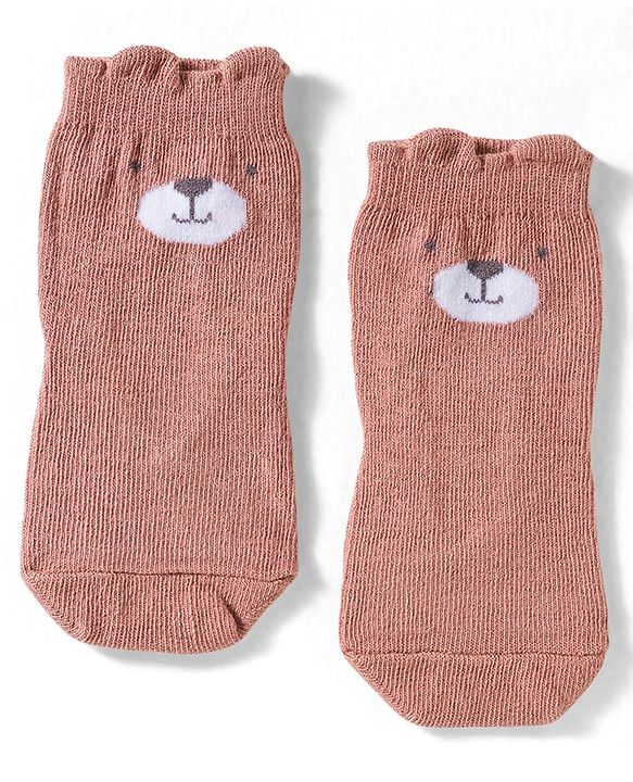 Cute Walk by Babyhug Non Terry Cotton Knit Ankle Length Anti Bacterial Socks With Animal Design Pack Of 3 - Multicolour