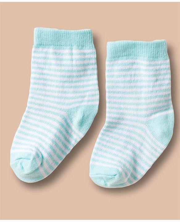 Cute Walk by Babyhug Non Terry Cotton Knit Ankle Length Anti Bacterial Socks With Stripes & Stars Design Pack Of 3 - Multicolour