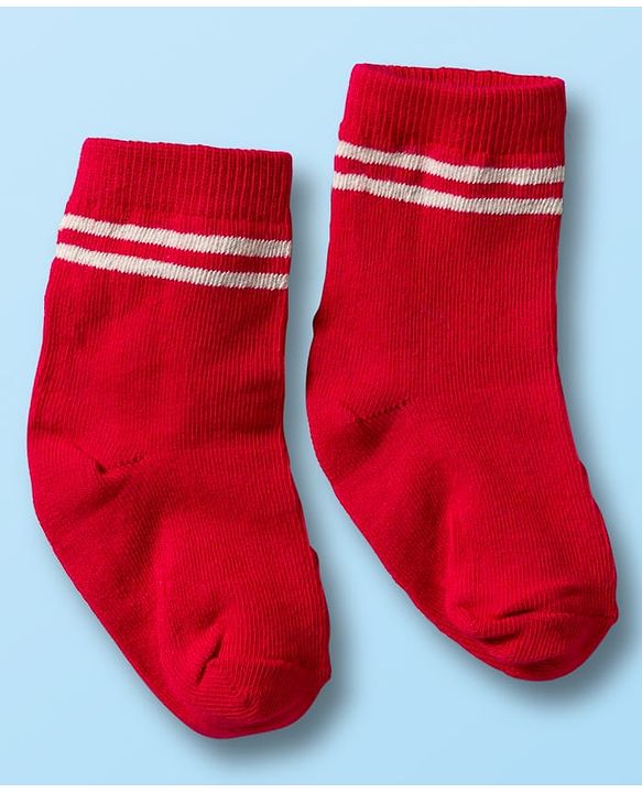 Cute Walk by Babyhug Non Terry Cotton Knit Ankle Length Anti Bacterial Socks With Stripes Pack Of 3 - Multicolour