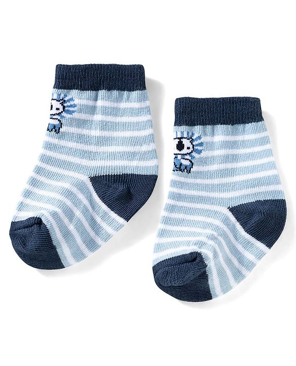 Cute Walk by Babyhug Ankle Length Anti Bacterial Socks with Zebra Design Pack of 3 - Multicolour