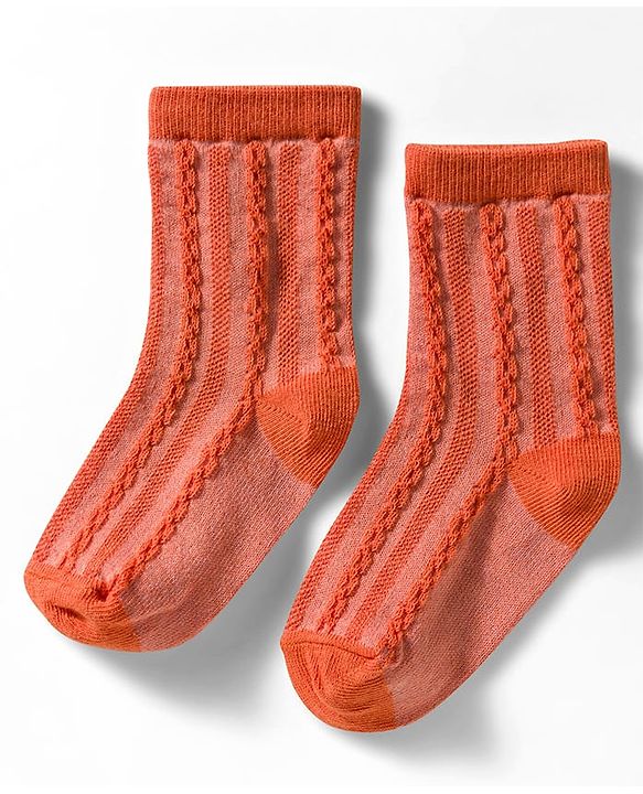 Cute Walk by Babyhug Non Terry Knit Ankle Length Anti Bacterial Solid Socks Pack of 3 - Grey Orange & White