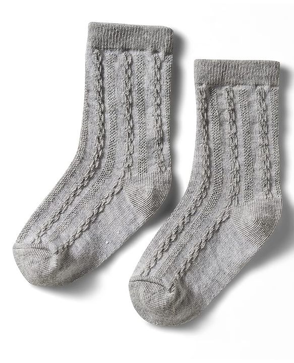 Cute Walk by Babyhug Non Terry Knit Ankle Length Anti Bacterial Solid Socks Pack of 3 - Grey Orange & White