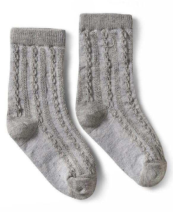 Cute Walk by Babyhug Non Terry Knit Ankle Length Anti Bacterial Solid Socks Pack of 3 - Grey Orange & White