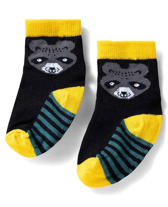 Cute Walk by Babyhug Ankle Length Anti Bacterial Socks with Fox Design Pack of 3 - Multicolour