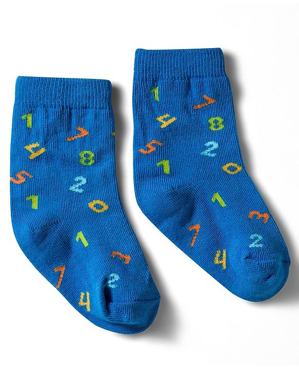 Cute Walk by Babyhug Non Terry Knit Ankle Length Anti Bacterial Socks With Stripes & Star Design Pack of 3 - Blue & White
