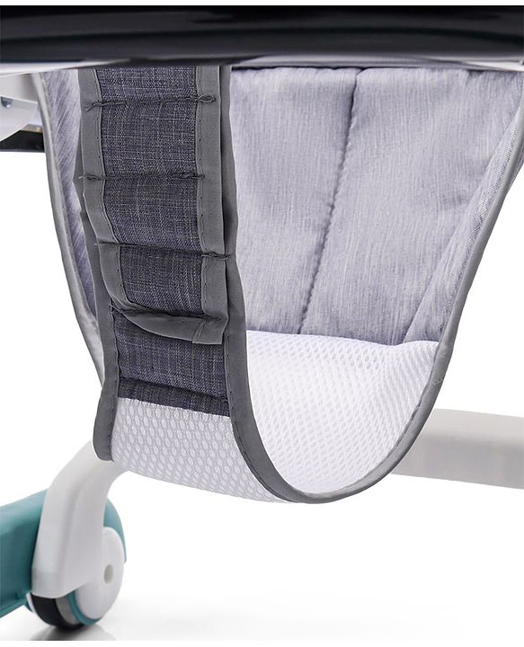 Babyhug 2 in 1 Baby Walker with Anti Fall Protection & Adjustable Height-Blue| Push Walker| Rear Wheels with Speed Control| Soft Padded Seat| Smooth Swivel Wheels| Musical Toy Tray with Engaging Toys
