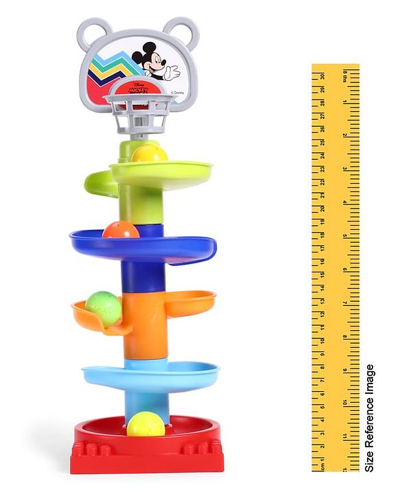 Babyhug Disney Mickey Rolling & Swirling Ramp Drop Ball Toy| 5-Layer Ball Tower| Visual Tracking & Motor Development| Improves Hand-Eye Coordination| Gifting for 3+ Yrs Boys & Girls| BIS Certified