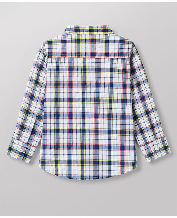 Babyhug Cotton Woven Shirt Full Sleeve Mandarin Collar Check Multi 9-12 Months