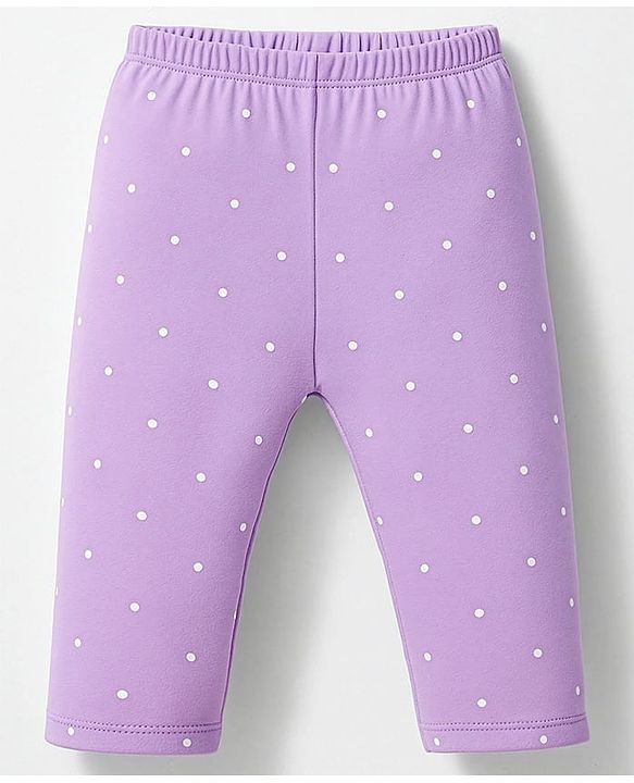 Babyhug 100% Cotton Interlock Knit Full Sleeves Floral Printed Inner Wear Set With Mittens Booties & Cap - Lavender