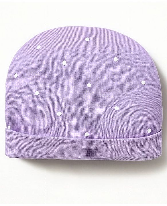 Babyhug 100% Cotton Interlock Knit Full Sleeves Floral Printed Inner Wear Set With Mittens Booties & Cap - Lavender