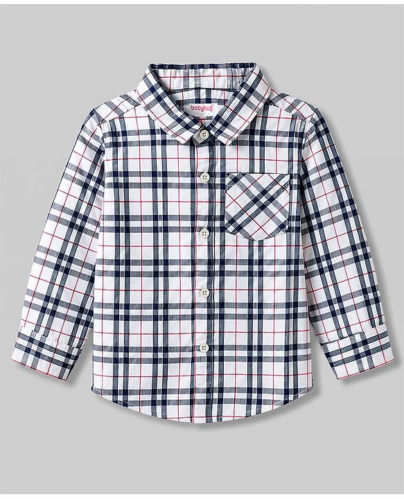 Babyhug Cotton Woven Shirt Full Sleeve Regular Collar Check Multi 12-18 Months