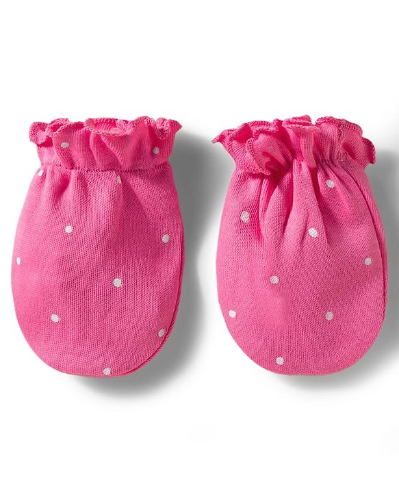 Babyhug 100% Cotton Interlock Knit Full Sleeves Inner Wear Set With Cap Mittens & Booties  - Baby Pink