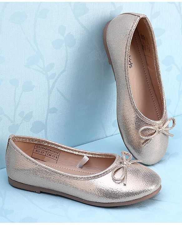 Pine Kids Slip On Solid Color Closed Toe Ballerina - Gold