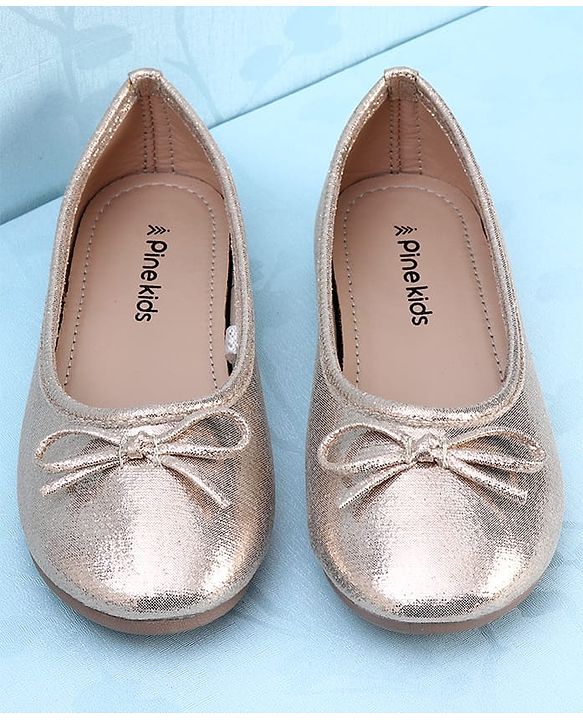Pine Kids Slip On Solid Color Closed Toe Ballerina - Gold