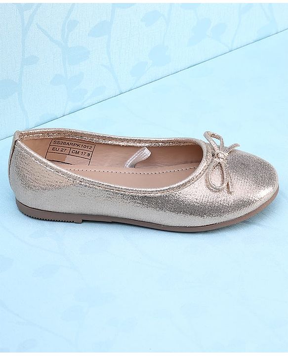 Pine Kids Slip On Solid Color Closed Toe Ballerina - Gold