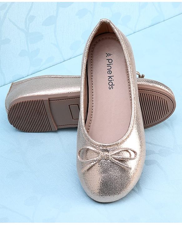 Pine Kids Slip On Solid Color Closed Toe Ballerina - Gold