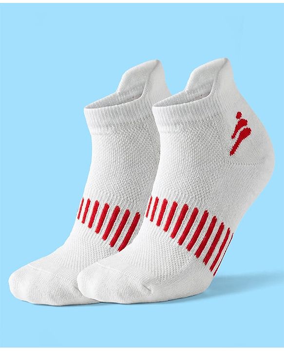Pine Active Cotton Lycra Knit Ankle Length Socks With Stripes Pack Of 3 - White Black & Pink