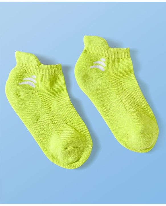 Pine Active Cotton Lycra Terry Knit Breathable Ankle Length Solid Athletic Socks Pack of 3 - White Pink & Light Green