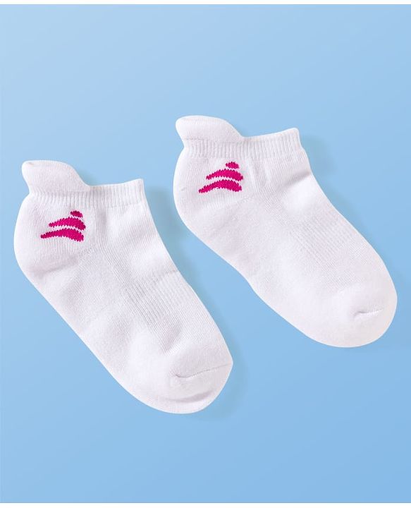 Pine Active Cotton Lycra Terry Knit Breathable Ankle Length Solid Athletic Socks Pack of 3 - White Pink & Light Green