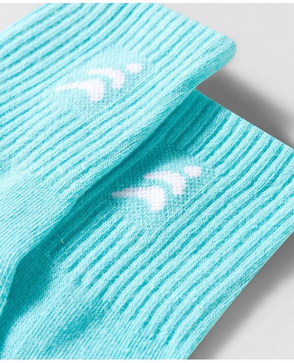 Pine Active Cotton Lycra Knit Breathable Calf Length Solid Color Athletic Socks - Aqua Blue