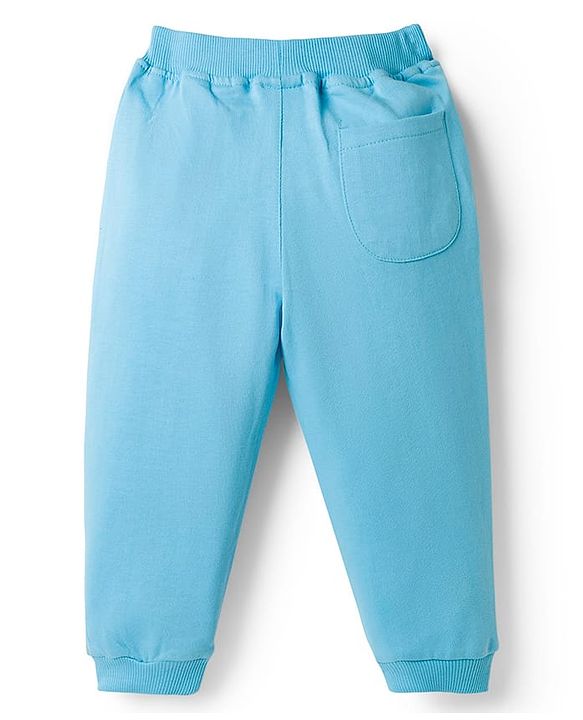 Babyhug Cotton Knit Full Length Lounge Pant With Text Print - Multicolor