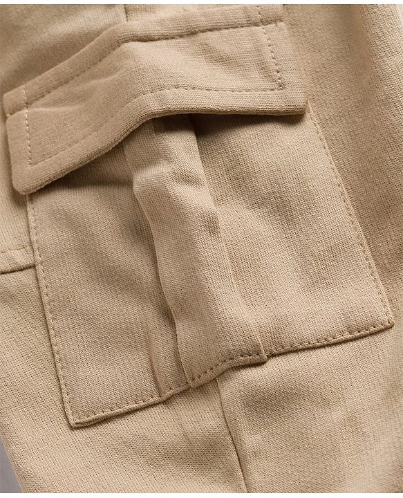 Babyhug Cotton Full Length Lounge Pant With Text Print - Cream