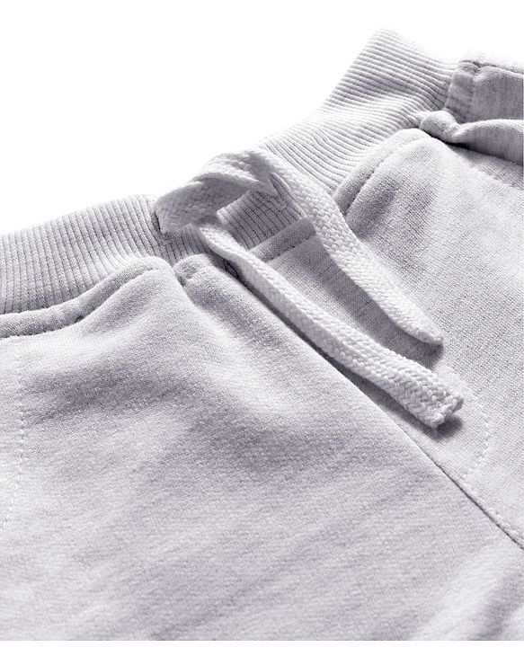 Babyhug Cotton Knit Full Length Text Printed Lounge Pant With Cut & Sew Design - Grey