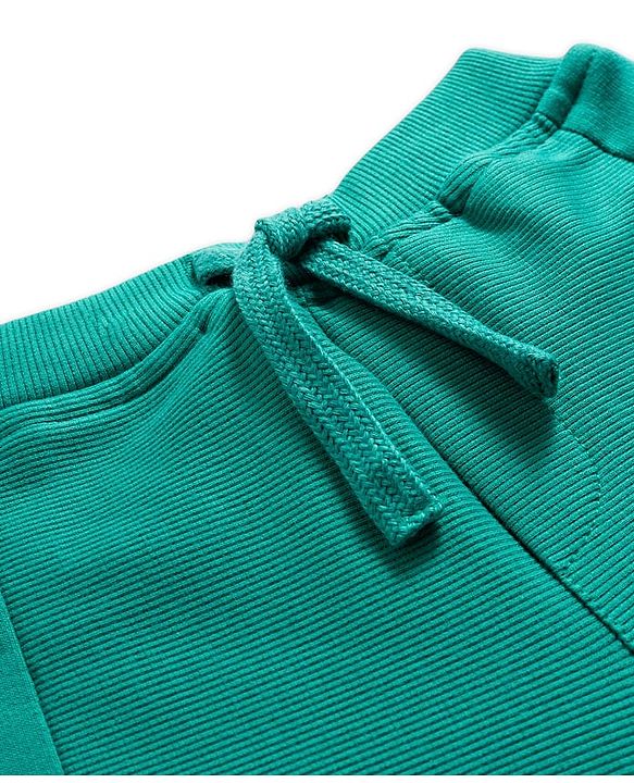 Babyhug Cotton Knit Full Length Lounge Pant With Text Badge - Mint Green