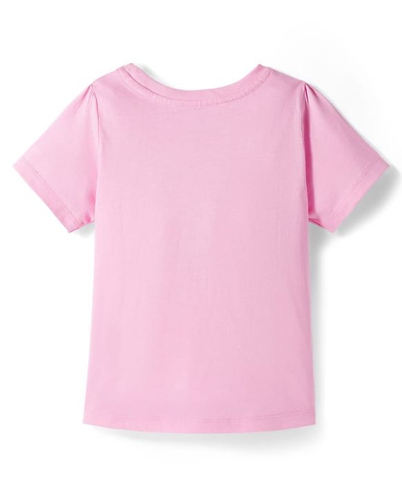 Pine Kids Cotton Knit Half Sleeves Night Suit With Text Print - Pink & Light Blue