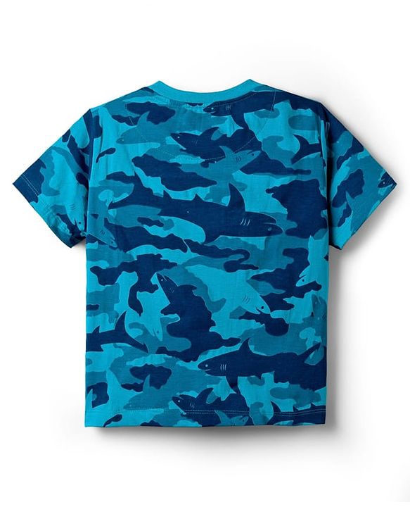 Pine Kids Cotton Knit Half Sleeves Night Suit With Super Cool Print - Blue