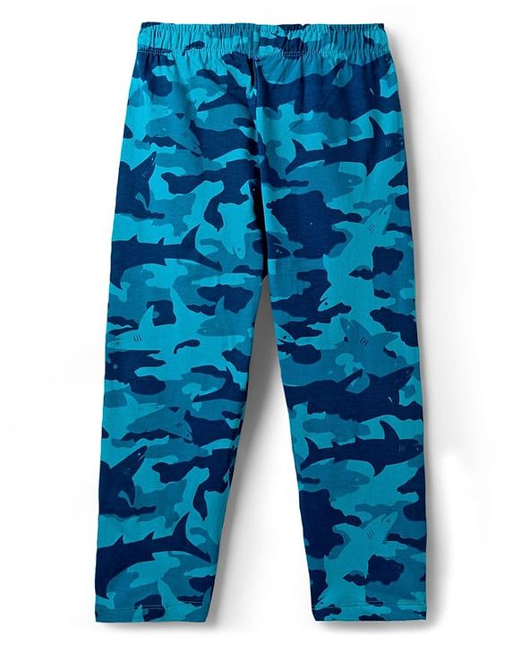 Pine Kids Cotton Knit Half Sleeves Night Suit With Super Cool Print - Blue