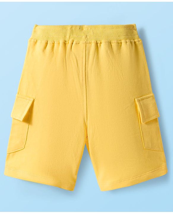 Babyhug Disney Single Jersey Knit Half Sleeves T-Shirt & Shorts Set with Winnie the Pooh Print - Yellow & White